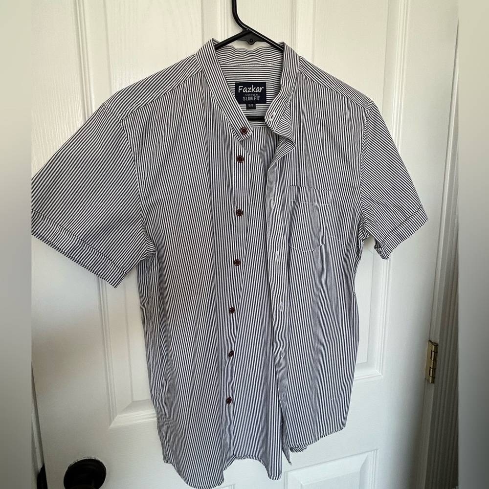 Fazkar, medium, slim fit, stripe button shirt